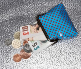 Currency inside a wallet